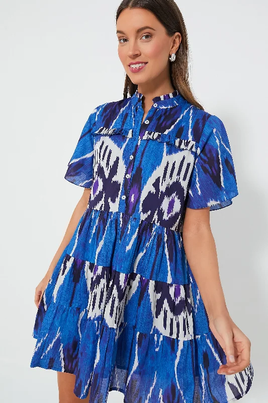 Printed Abstract Women Dress for a Modern and Artistic AppealBlue Bazaar Vibeka Short Dress