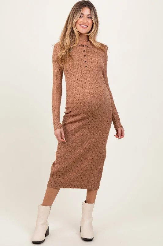 Ball Gown Women Dress with a Full Skirt for a Princess - like LookCamel Cable Knit Button Up Maternity Midi Dress