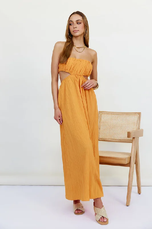 Mini Women Dress with a Short Hem for a Young and Trendy StyleDelphina Maxi Dress Orange