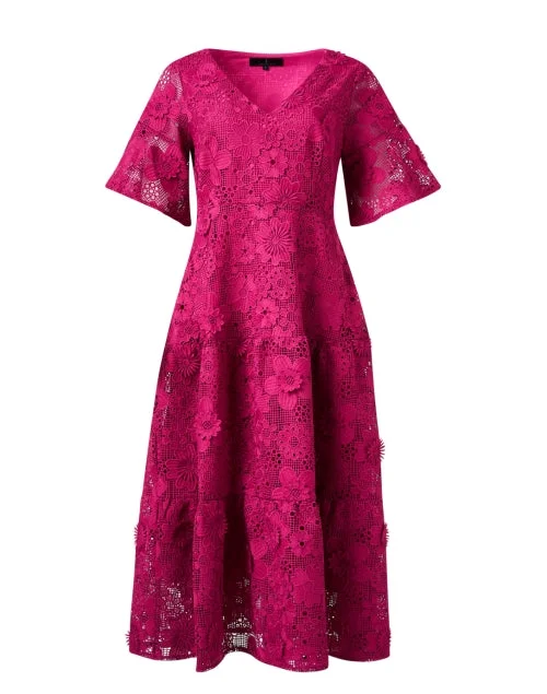 Long - Sleeve Women Dress in Velvet for a Luxurious Winter LookEllery Fuchsia Lace Dress