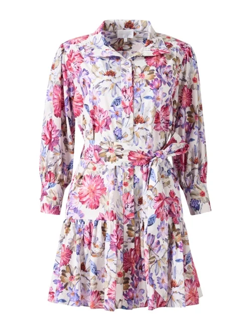 Wrap - Style Women Dress with Adjustable Fit for All Body TypesEmi Multi Floral Print Shirt Dress