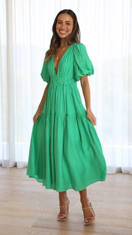 Sleeveless Women Dress in Bright Colors for Summer PartiesErin Midi Dress - Green