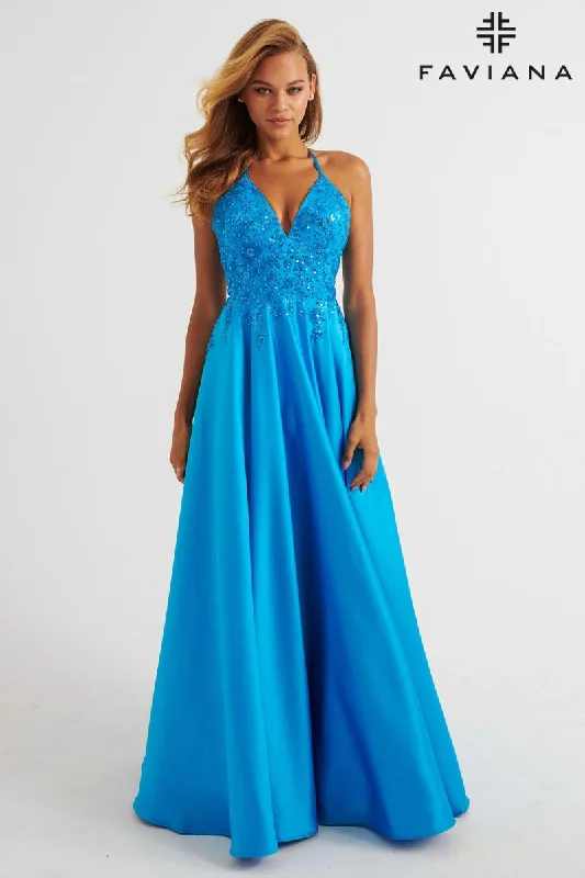 Ruffled Women Dress with Multiple Layers for a Playful and Girly StyleFaviana A-Line Satin Lace Prom Dress 11260