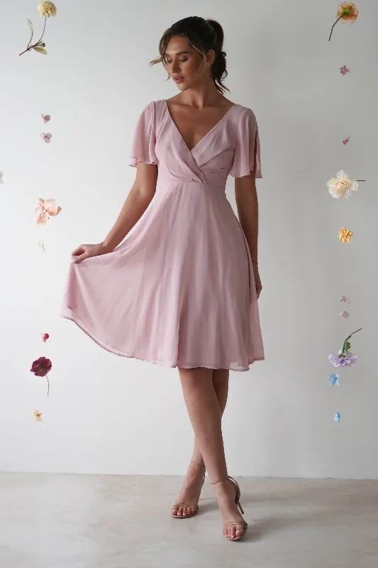 Backless Women Dress for a Sexy and Alluring Look at Evening EventsKatia Chiffon Midi Dress | Dusty Pink