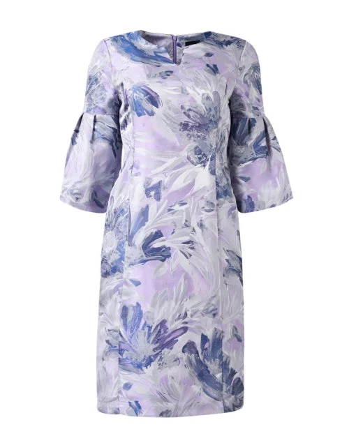 Strapless Women Dress with a Built - in Bra for Comfort and SupportLilac Floral Print Dress