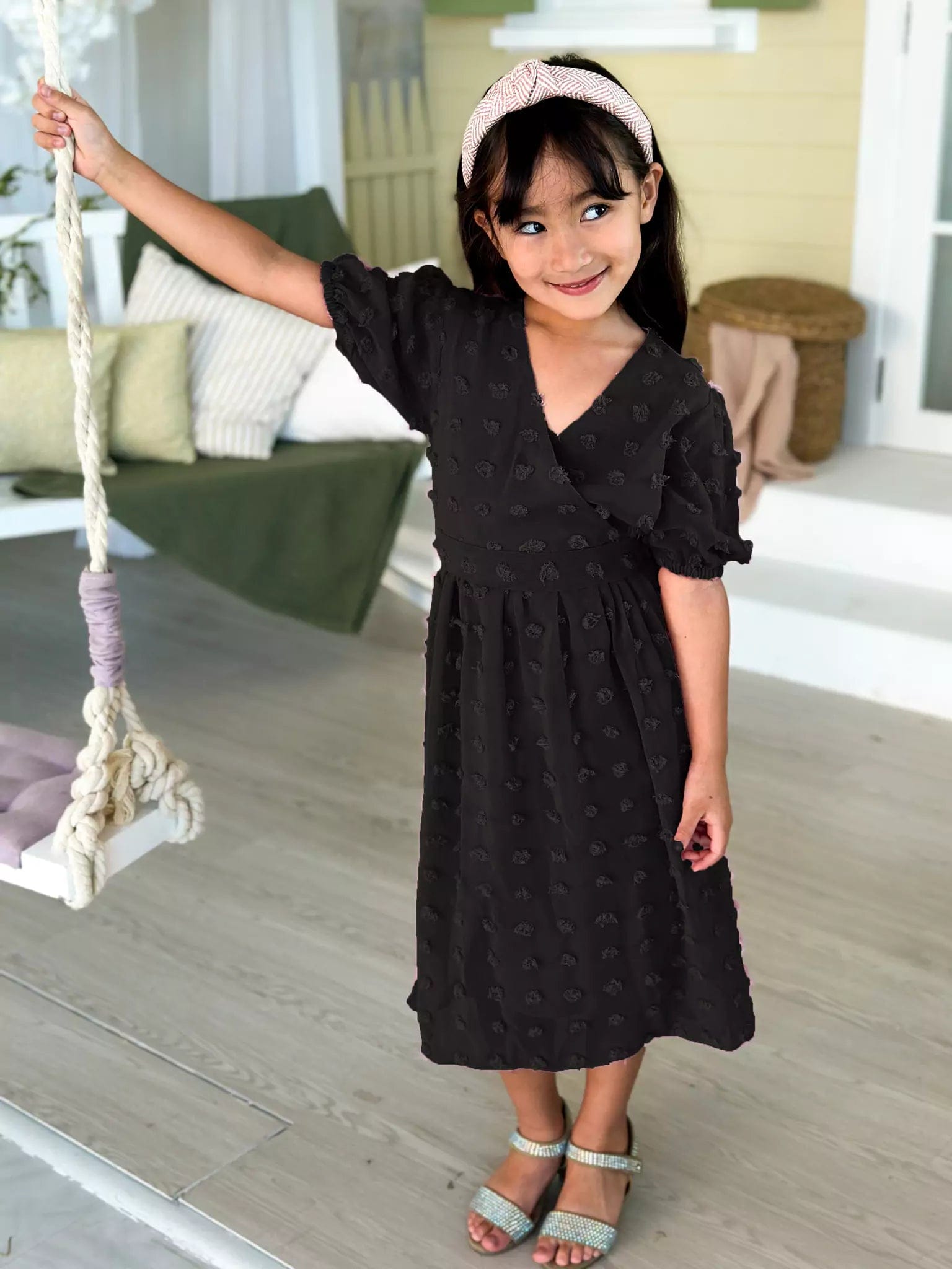 Ruffled Women Dress with Multiple Layers for a Playful and Girly StyleMini Glacial Texture Dress - Black