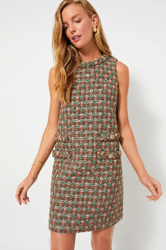 Halter Neck Women Dress to Show Off the Shoulders and NecklineNeapolitan Tweed Sleeveless Jackie Dress