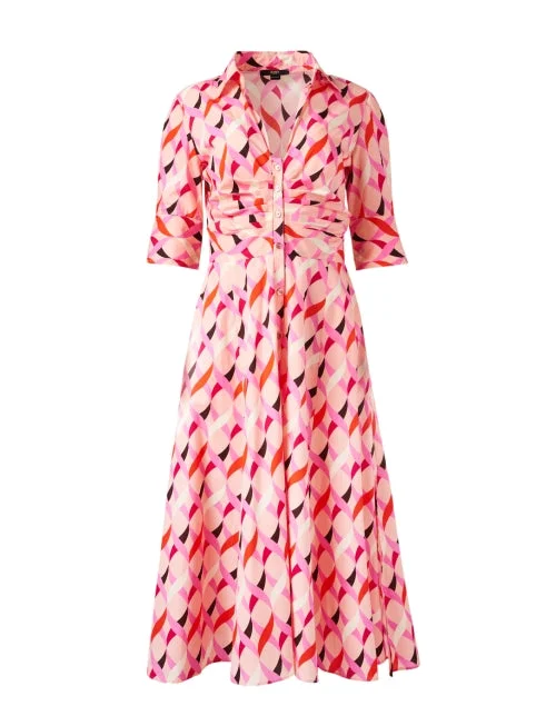 Wrap - Style Women Dress with Adjustable Fit for All Body TypesPink Multi Print Shirt Dress