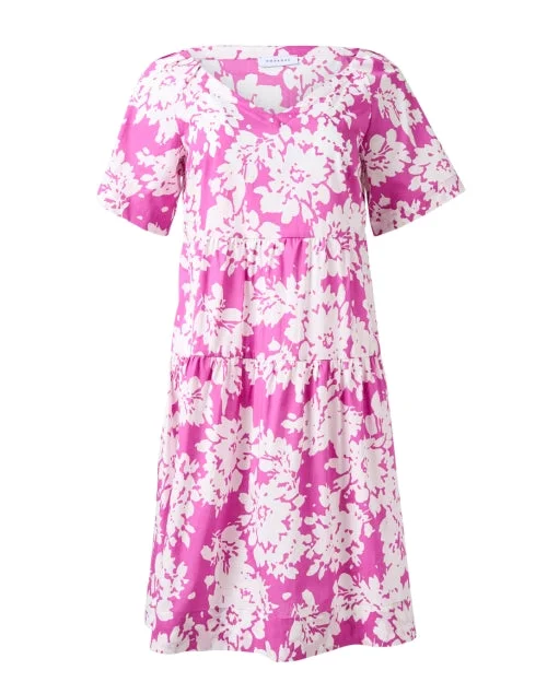 Mini Women Dress with a Short Hem for a Young and Trendy StylePurple Floral Cotton Dress