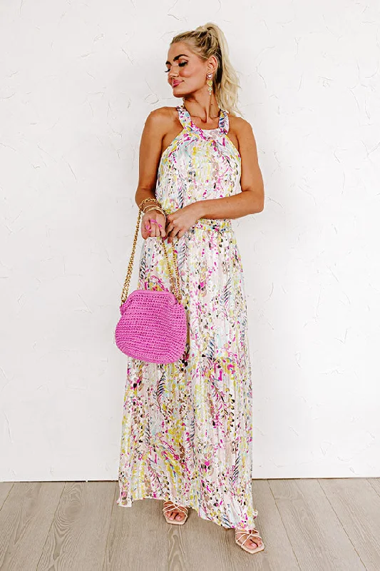 Printed Abstract Women Dress for a Modern and Artistic AppealReady For Fame Maxi in Rose Quartz