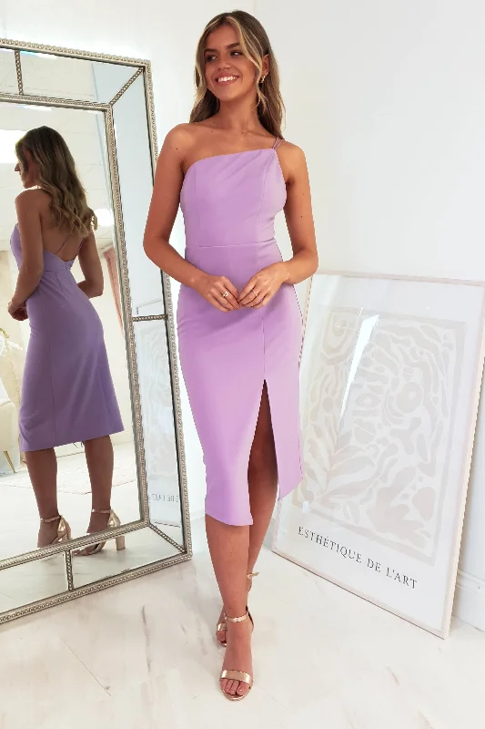 Strapless Women Dress with a Built - in Bra for Comfort and SupportSophia Bodycon Midi Dress | Lilac