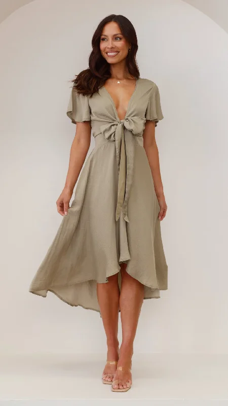 Lace - Embellished Women Dress for an Elegant and Sophisticated AppearanceSunny Daze Dress - Olive