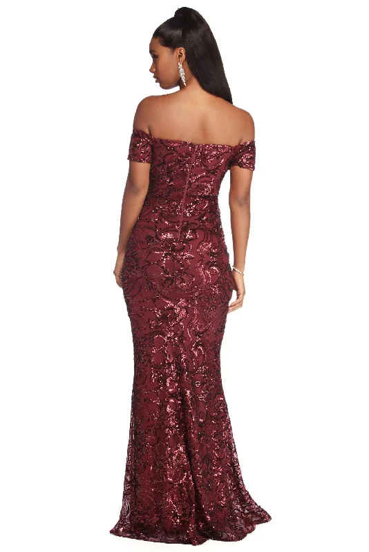 Sheath Women Dress with a Tailored Fit for a Professional LookTalia Formal Sequin Long Dress