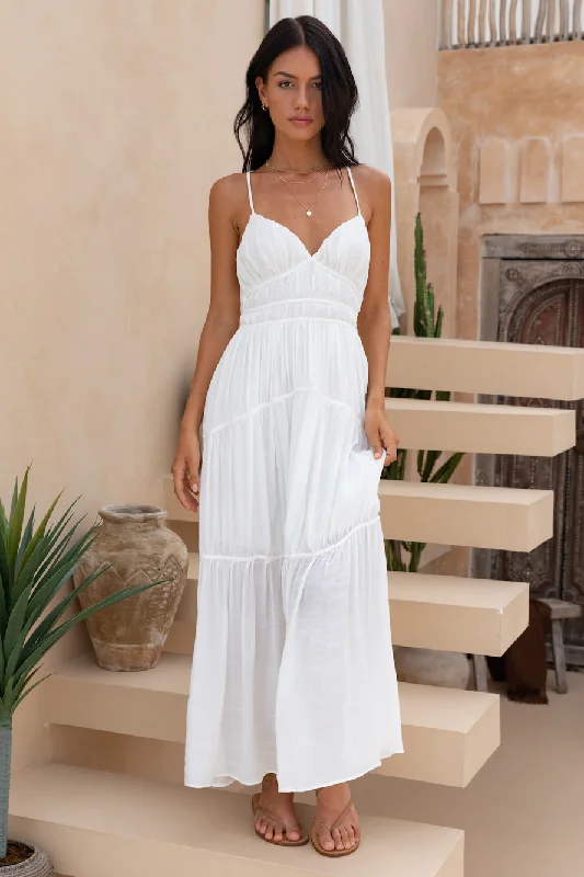 Wrap - Style Women Dress with Adjustable Fit for All Body TypesVanilla Dreams Maxi Dress White