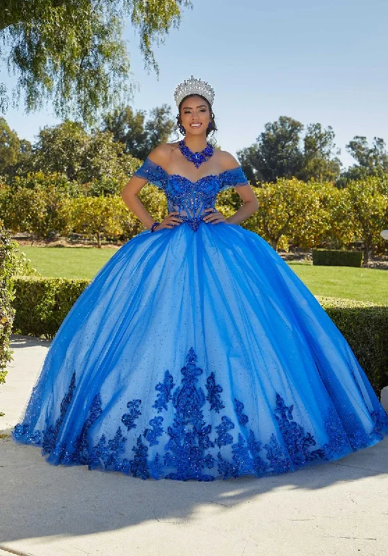 Ball Gown Women Dress with a Full Skirt for a Princess - like LookVizcaya by Morilee Scalloped Hem Quince Dress 89427