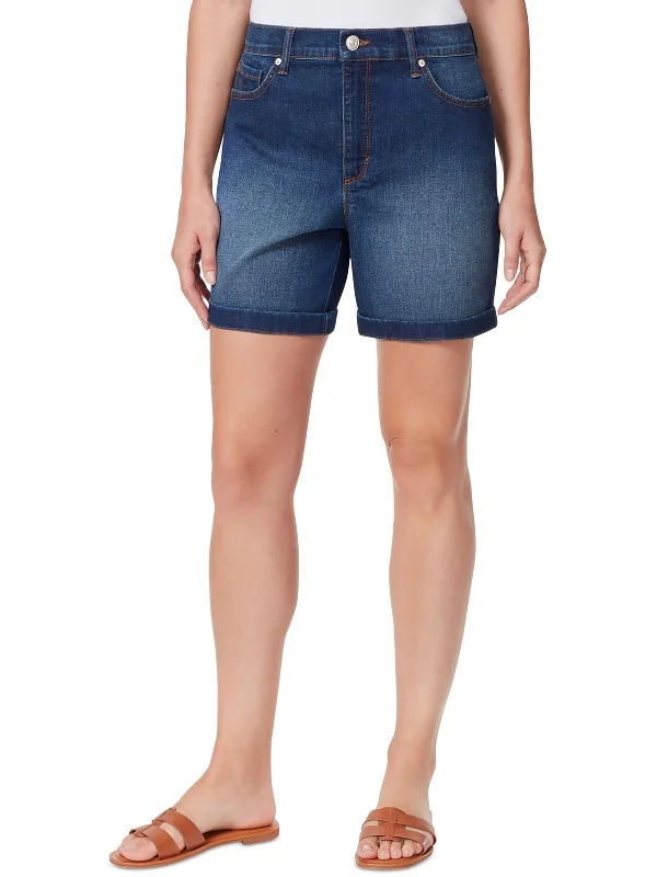 Ruffled Hem Women Shorts to Add a Feminine TouchAmanda Womens High Rise Mini Denim Shorts