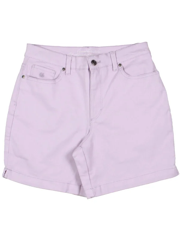 Stretchable Women Shorts for Maximum MobilityAmanda Womens Slimming Khaki Shorts Flat Front