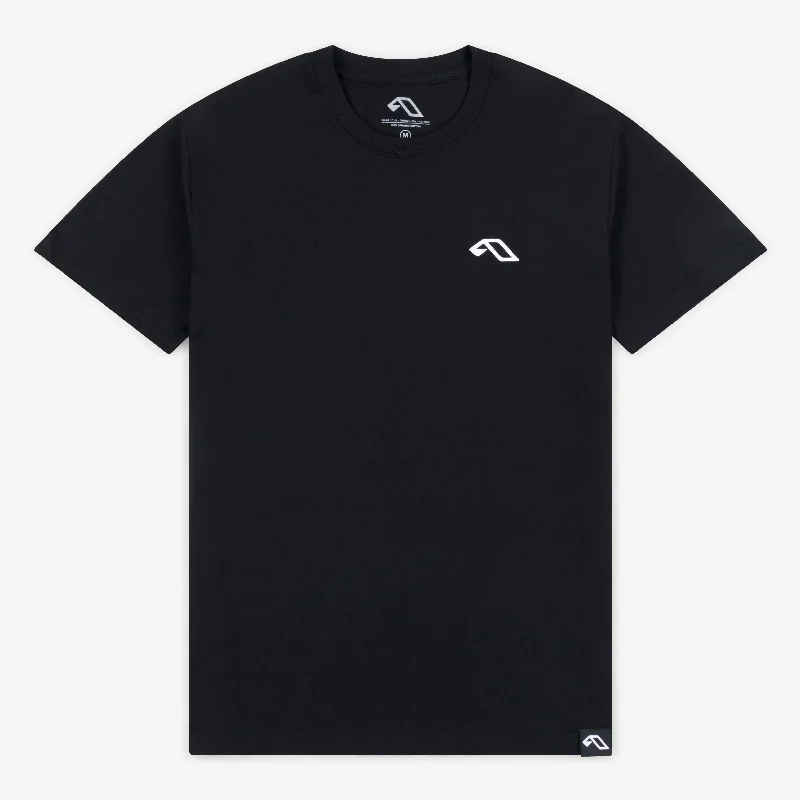 Pocketed Women T Shirt for Added FunctionalityAnjunadeep Logo Tee / Black