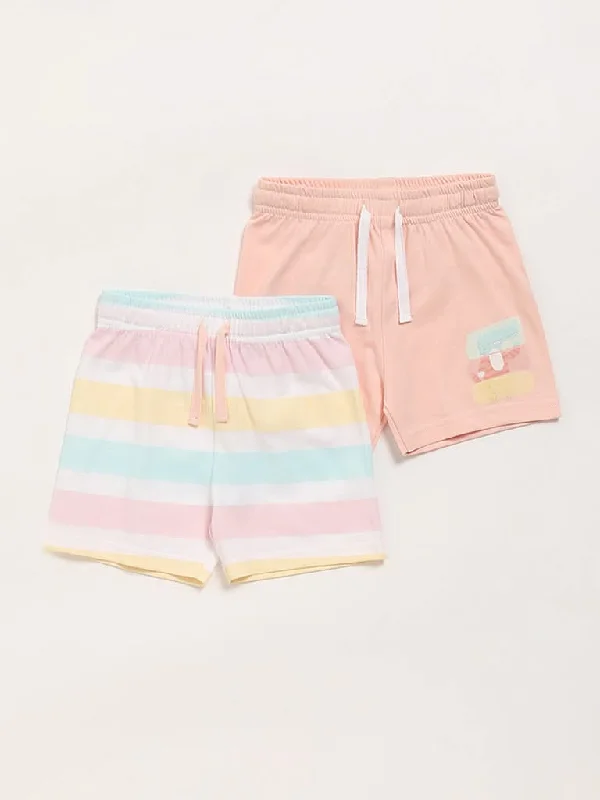 Ruffled Hem Women Shorts to Add a Feminine TouchHOP Baby Multicolour Shorts - Pack of 2