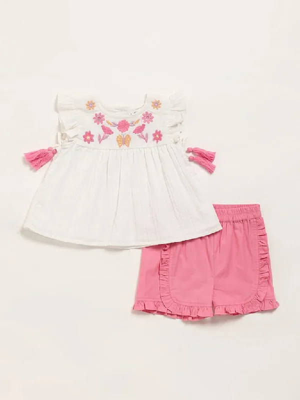 Plus Size Women Shorts with a Comfortable and Stylish FitHOP Baby White Top with Shorts