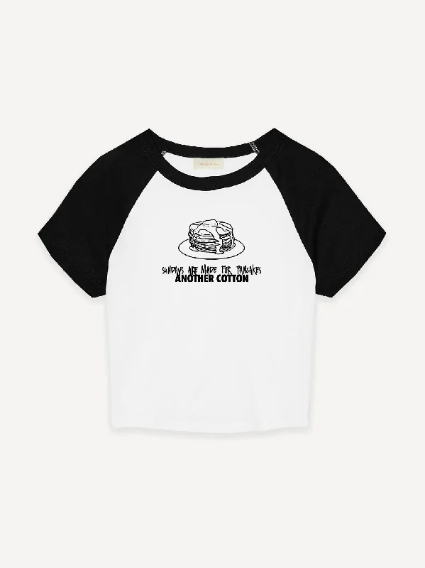 Sequined Women T Shirt for a Sparkly Night OutPancakes Rib Raglan Baby Tee