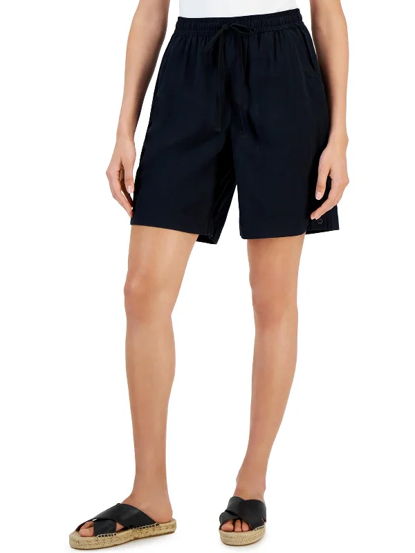 Elastic Waist Women Shorts for Easy Wear and ComfortPetites Womens Mini High Rise Casual Shorts