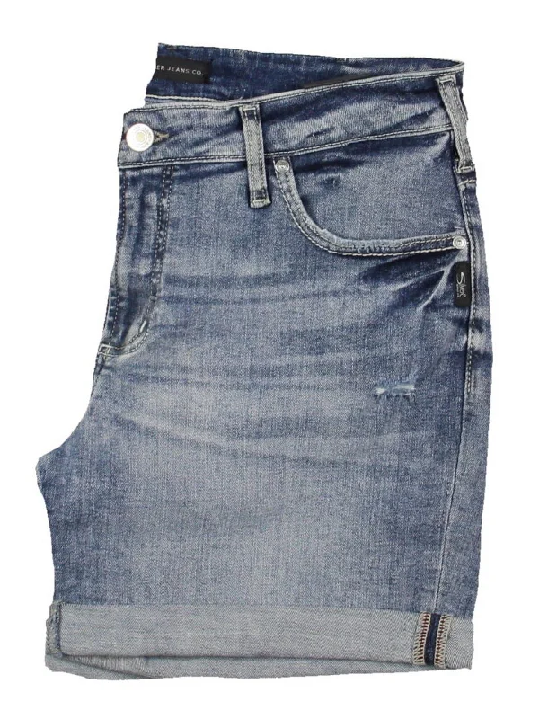 Cuffed Women Shorts for a Laid - Back and Trendy LookPlus Womens Mid-Rise Mini Denim Shorts