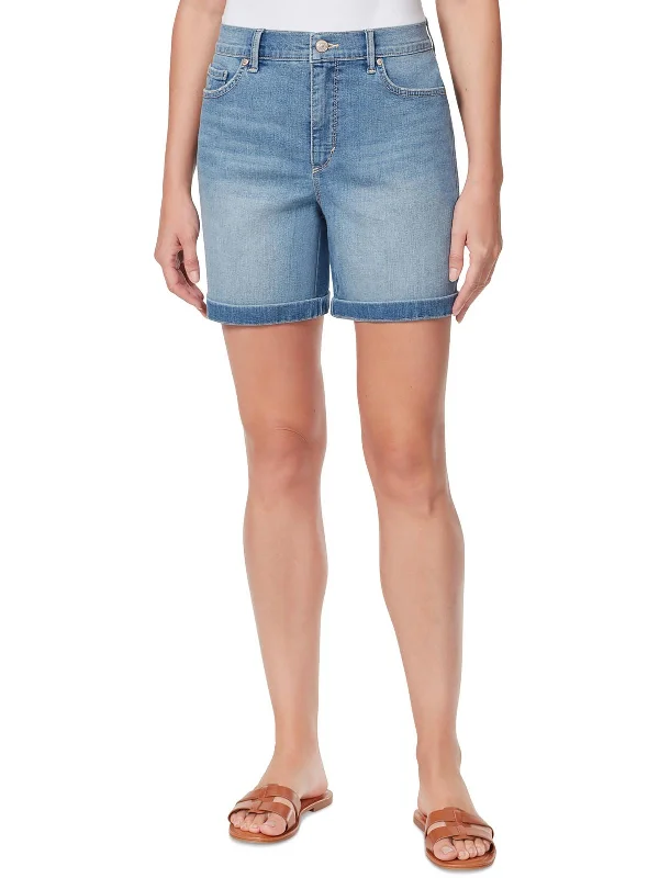 Cuffed Women Shorts for a Laid - Back and Trendy LookWomens High Rise Mini Denim Shorts