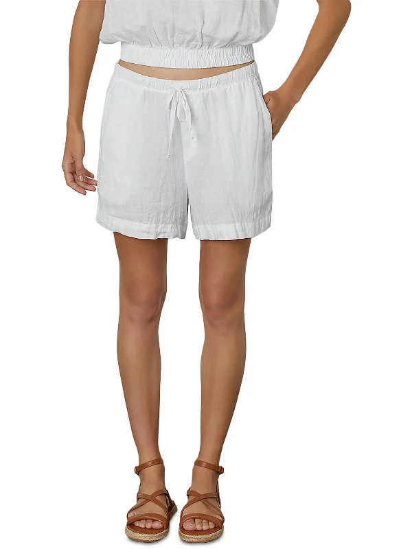 Bermuda Women Shorts for a Classic and Sophisticated LookWomens Sheer Linen Flat Front