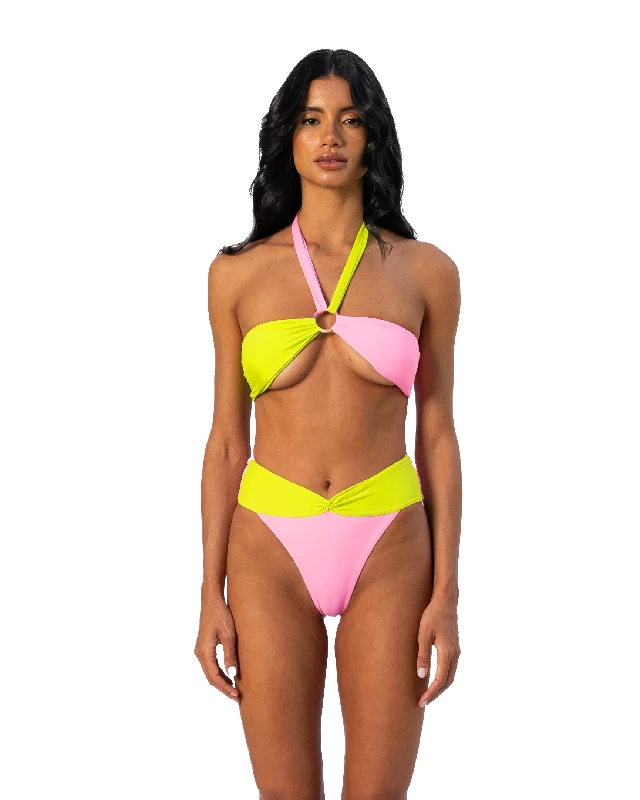 Convertible bikini that can be worn in multiple styles for versatilityAmara Halter Bikini Top | Multi Coloured