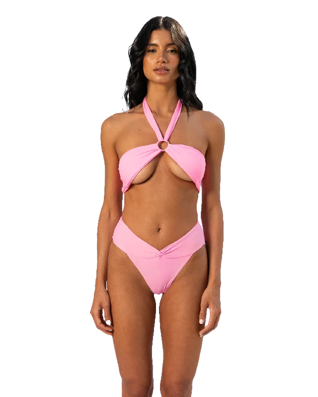 Neon - colored bikini to stand out on the beachAmara Halter Bikini Top | Pink