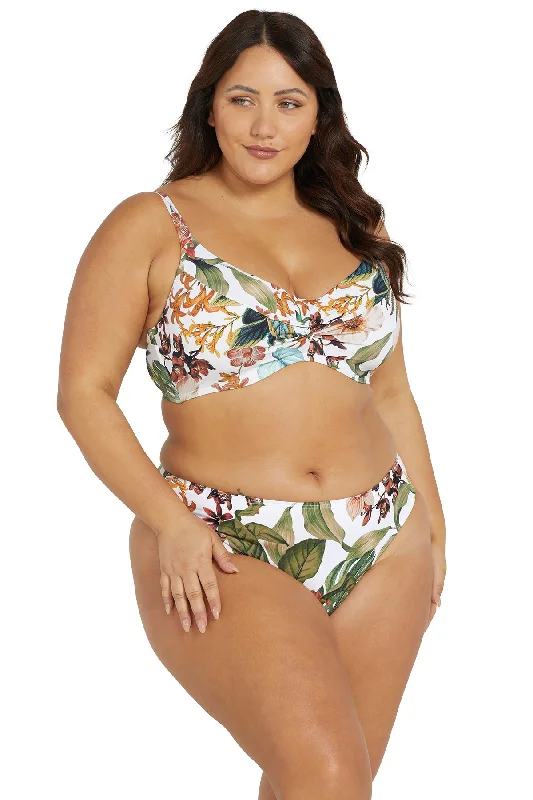 Monokini - style bikini with a unique one - piece - meets - bikini designWhite Into The Saltu Monet Underwire DD - E Cup Bikini Top - Final Sale