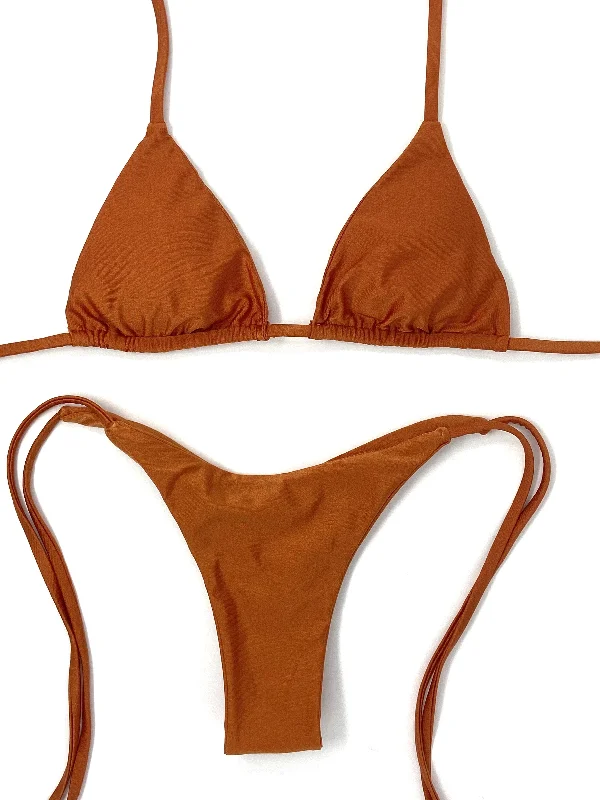 Metallic - finish bikini for a glamorous and eye - catching poolside lookBERRY CHEEKY SCRUNCH BOTTOM- GINGER