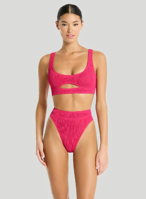 Plus - size bikini with full - coverage options for comfort and confidenceBond Eye: Sasha Crop Bikini Top Raspberry