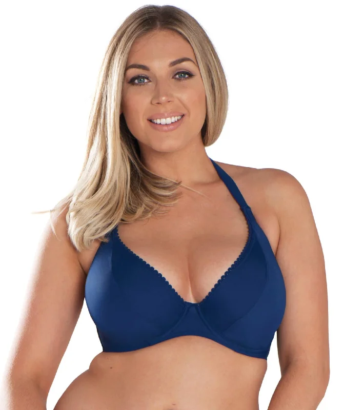 UV - protection bikini for safe sun exposure during beach daysCurvy Kate Jetty Halterneck Bikini Top - Navy