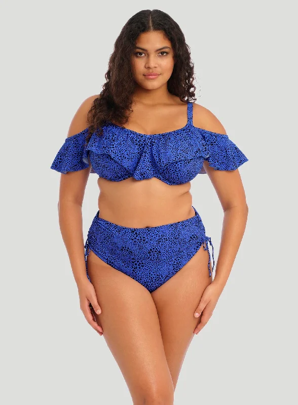 Neon - colored bikini to stand out on the beachElomi Swim: Pebble Cove Underwired Ruffle Bikini Top Blue