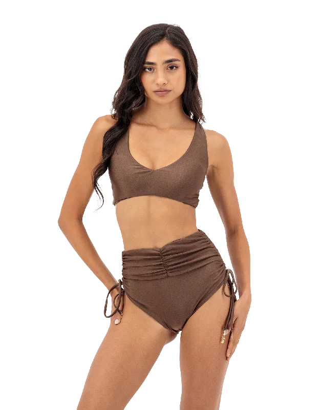 High - performance bikini with quick - drying fabric for active swimmersFaye Bikini Top | Brown