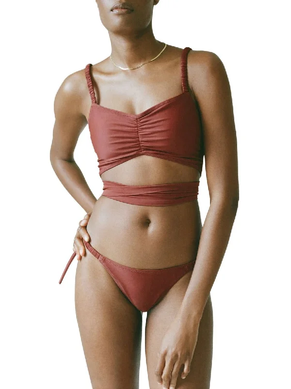 Striped bikini with a classic pattern for a timeless beach aestheticSarita 2-Piece Swim  Umber