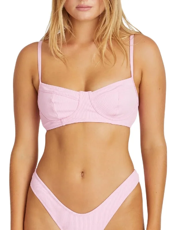 Monokini - style bikini with a unique one - piece - meets - bikini designSea Pink Ribbed Bra Cup Sea Pink