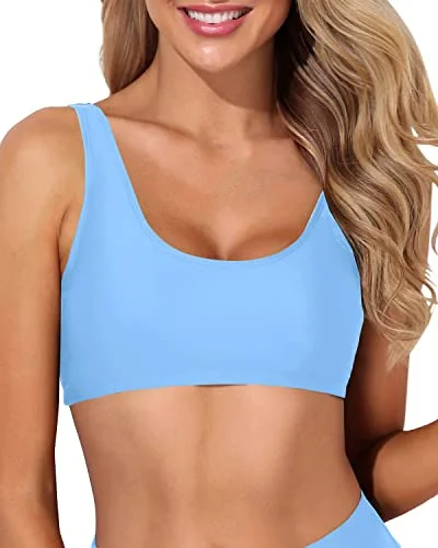 String bikini for a minimalistic and sexy beach styleWomen Sports Bra Bikini Top Push Up Scoop Neck Tank Crop Top for Teen Girls