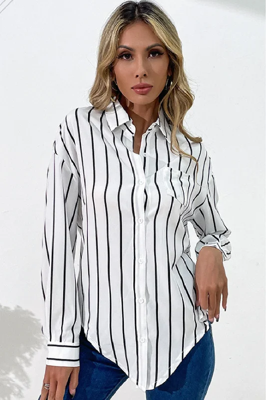 Vertical Stripes Button Down Shirt